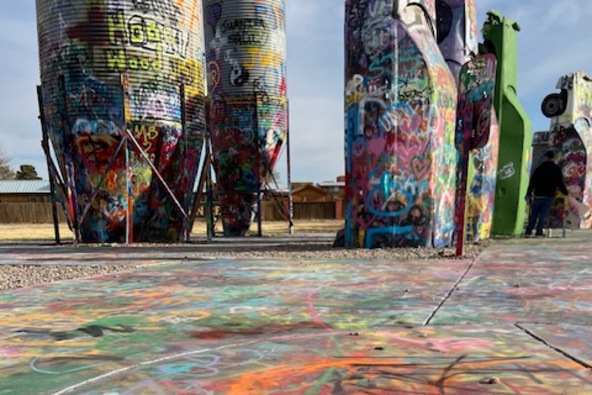 Bug Ranch Amarillo GoRoute66 paints Cadillac Ranch and Slug Bug Ranch in Amarillo