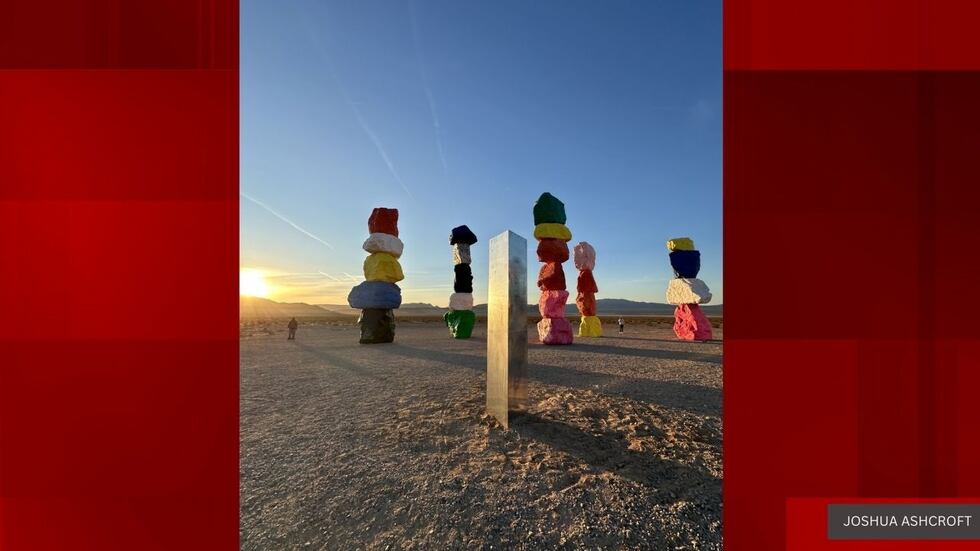 Another monolith has been spotted in the Las Vegas Valley, this time at Seven Magic Mountains,...