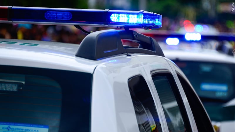 FILE -- Police car lights,