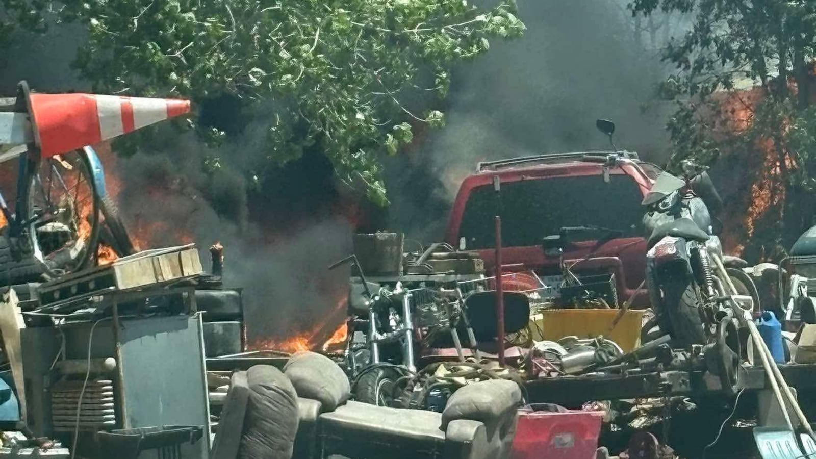 Evacuations underway for Circle J Road fire