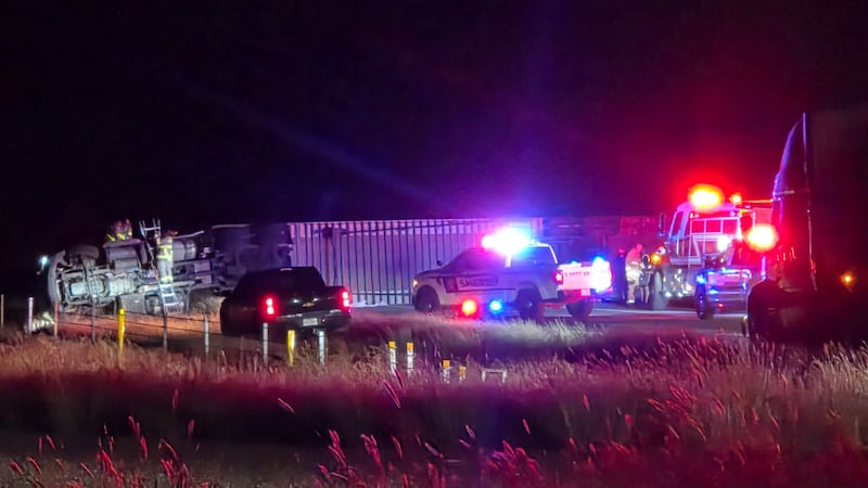 U.S. 287 southbound is open after a semi overturned several miles south of the Canadian River...