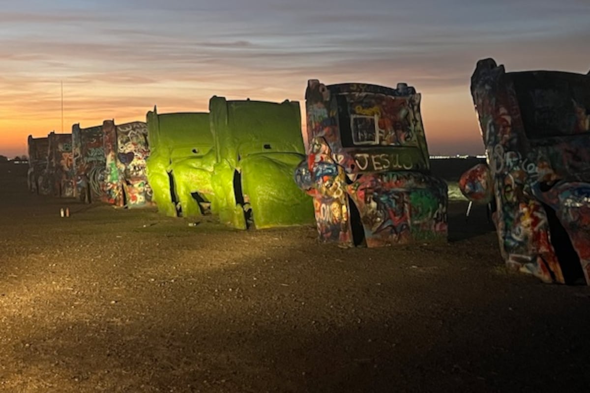 Bug Ranch Amarillo GoRoute66 paints Cadillac Ranch and Slug Bug Ranch in Amarillo
