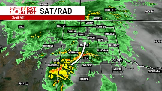 A heavier band of showers will move in before sunrise Wednesday.