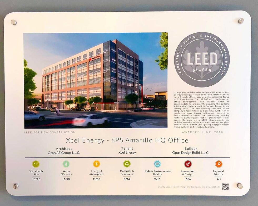 Xcel Energy building in downtown Amarillo recognized for sustainability