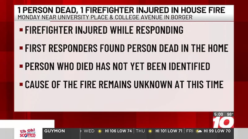 1 dead following house fire in Borger Monday night