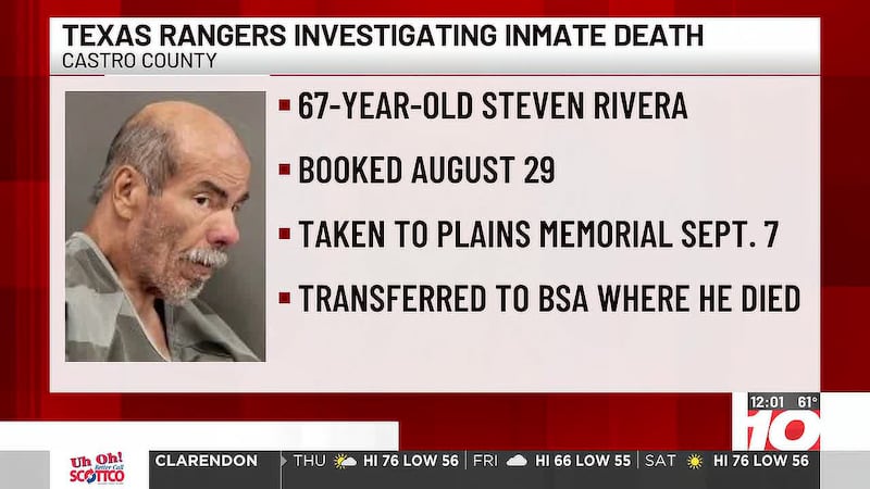 Texas Rangers investigate in-custody death of 67-year-old Castro County inmate